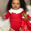 RXDOLL Big Size Reborn Baby Dolls Toddler Girl 26 Inch African American Reborn Toddler Black Dolls Girls Real Baby Doll Size with Soft Cloth Body Toys Gifts for Kids 3+ (Red)