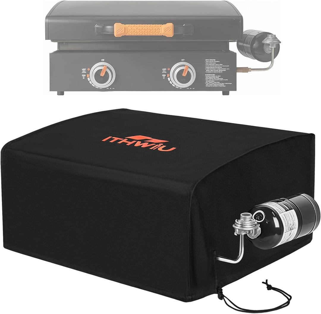 ITHWIU 22" Griddle Cover- Exclusively Compatible with Blackstone 22" Tabletop Griddle with Hood, Water Resistant 600D Polyester UV & Fade Resistant Protective Heavy Duty Flat Top Gas Grill Cover