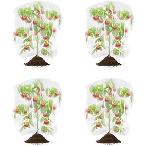 Pack of 2 ESOHOT Blueberry Bush Netting Cover with Drawstring 4 Pack Tree Netting for Cicadas Plant Covers Tomato Protective Cover Netting Barrier for Protect Plant Fruits (4.9FT*3.3FT)