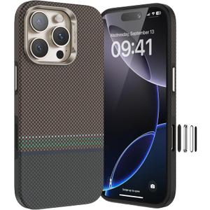 BENKS Prestige ArmorPro Case for iPhone 16 Pro with Camera Control Button, [Compatible with Magsafe] Full-Boby Protective Case Made with Dupont Kevlar 1000D Aramid Fiber