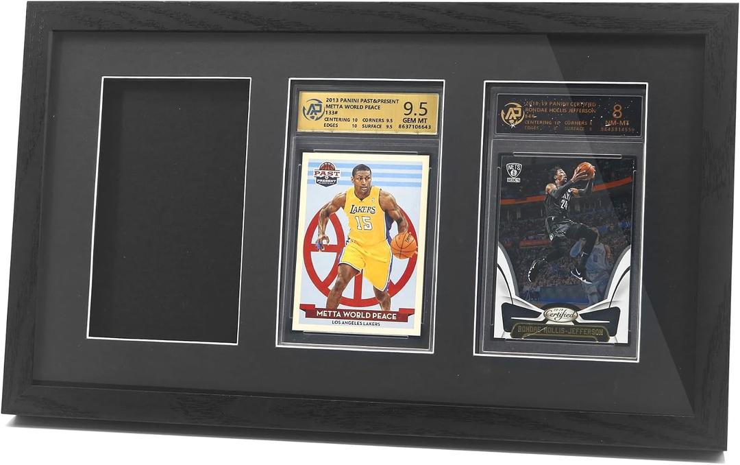 PSA Graded Card Display Frame, Sports Card Display Frame for PSA Graded Cards- Trading Card Display Case for Football Basketball Hockey Trading Card,3 Cards,Black