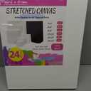 24-Pack Stretched Canvas for Painting, 6 Sizes 4"x4" to 16"x20" Canvas, 12 oz Double Primed 100% Cotton Black Canvas, Reinforced Wood Frame, Perfect for Oil, Acrylic & Mixed Media Artists