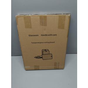 Cutting Board, Glass Cutting Boards for Kitchen, Chopping Board Set with Non-Slip Edges & Hanging Hole, Dishwasher- Safe Clear Cutting Board for Countertop, Meal Prep & Serving