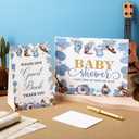 Fuyoooo 27 Pcs Baby Shower Guest Book Baby Shower Sign in Guest Book Reception with Sonogram Page Keepsake Includes Gold Pen Table Card and Adhesive Photo Corner for Birthday(Western Cowboy)