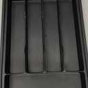 Lifewit Expandable Silverware Organizer, Plastic Utensil Tray for Kitchen Drawer, BPA Free Flatware Cutlery Holder, Space-Saving Storage for Spoons Forks Knives, 8.5-14 x 12 x 1.5 inch, Black