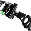 Compound Bow 5 Pin Sights - Short/Long Bar Bow Sight, No Tools Required Adjust Elevation & Windage, with Sights Light & Lenses Adapter Archery Sight (Short)