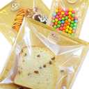30PCS Paper Bakery Bags,(3 Size Mix) Kraft Bread Bag with Window,BPA-Free,Heat Sealable Grease Resistant with Label Seal Stickers,for Cookie/Pasty/Snacks/Sandwich Storage(5.1x7.5/7.1x7.5/8.3x9.8Inch)