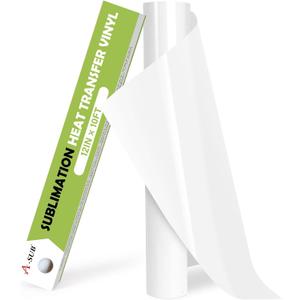 A-SUB Sublimation HTV for Light Fabric, Clear Sublimation Vinyl 12" X 10FT, Matte HTV Vinyl for Sublimation on Cotton Fabric T-Shirt, Pillow, Bag