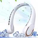 ASNUG Portable Neck Fan, Bladeless Neck Fan, USB Rechargeable Personal Fan, 4000 mAh Battery Operated Fan, 3 Speeds Adjustable,Faster Cooling, Ultra Quiet, Suitable for Home, Office, Sports