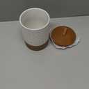 Large Coffee Containers with Lids, Ceramic Coffee Canister Kitchen Food Storage Cookie Jars with Airtight Lid for Spice Sugar Tea Candy, Stackable Decorative Jars for Counter - White 28 fl.oz