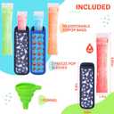 50 Disposable Ice Popsicle Mold Bag 2 Popsicle Holder, Freezer Tubes with Dual Zip Seals for Yogurt, Juice&Smoothies Snacks and Ice Pop Neoprene Anti Freezing Sleeves for Kids (Multicolor-3)