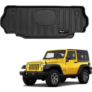 Custom Cargo Mats for 2007-2018 Jeep Wrangler JK 2 Door Trunk Liner All Weather TPE Rubber Protection Mat (for 2007-2018 Jeep Wrangler JK 2 Door Cargo Mat)