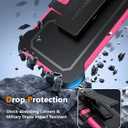 FNTCASE for iPhone 12 Magnet Case: Magnetic Dual Layer Protective Cell Phone Cover with Belt-Clip Holster | Military Grade Drop Proof Protection Durable Non Slip Textured Back Phonecase (Hot Pink)