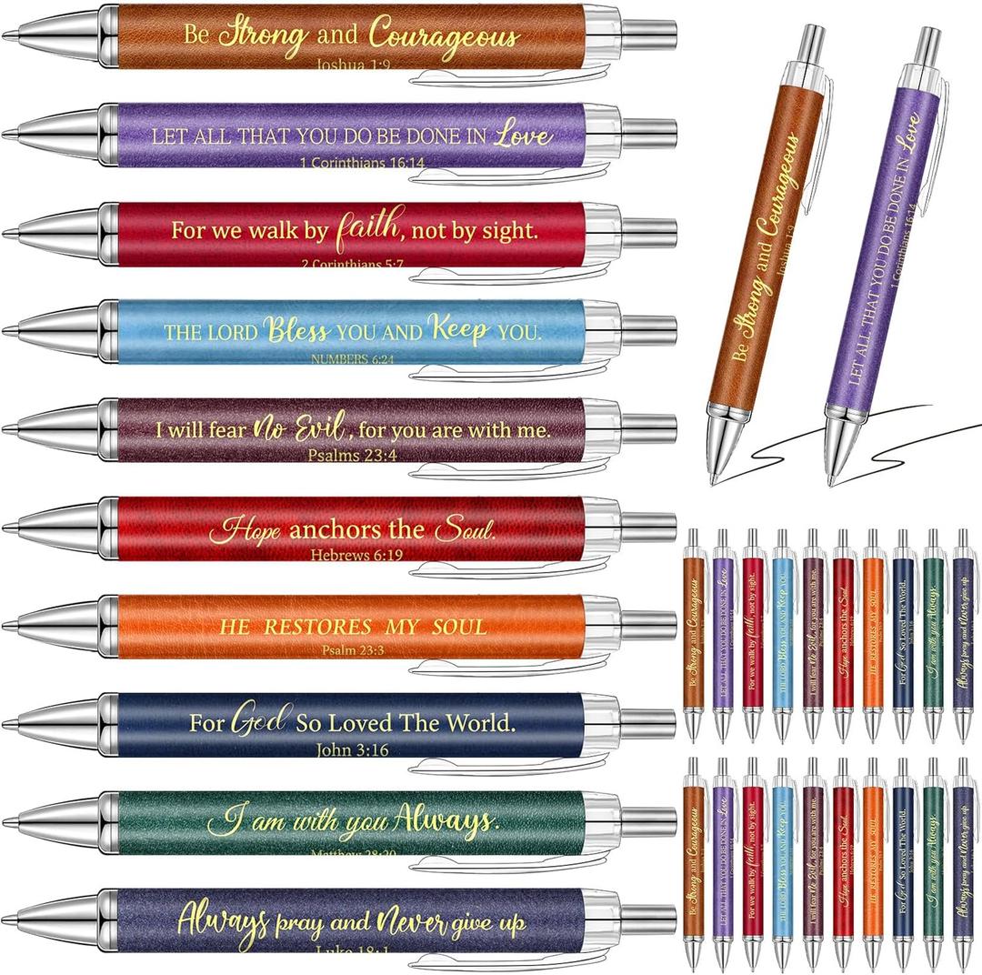 50 Pcs Bible Verse Ballpoint Pens Christian Gift Inspirational Quotes stuff Funny Ballpoint Retractable Ink Pens for Women Men Colleague Coworker Office(Morandi)