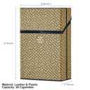 2 x Cigarette Case, Woven Pattern with Elastic Switch, Up to 20 Cigarettes for 85mm King Size (Brown)