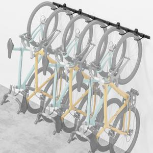 monTEK Enhanced Garage Bike Rack, Adjustable 6 Bike Hangers for Garage, Equipped with 78.5in Extended Rail to Accommodate Various Bicycle Sizes, Heavy-Duty Steel Bike Wall Mount, Max Capacity 330 lbs