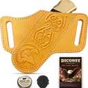 Knife Sheath Leather,Genuine Craft, Knife Sheath for Belt with Secure Snap for Hiking .-Chestnut