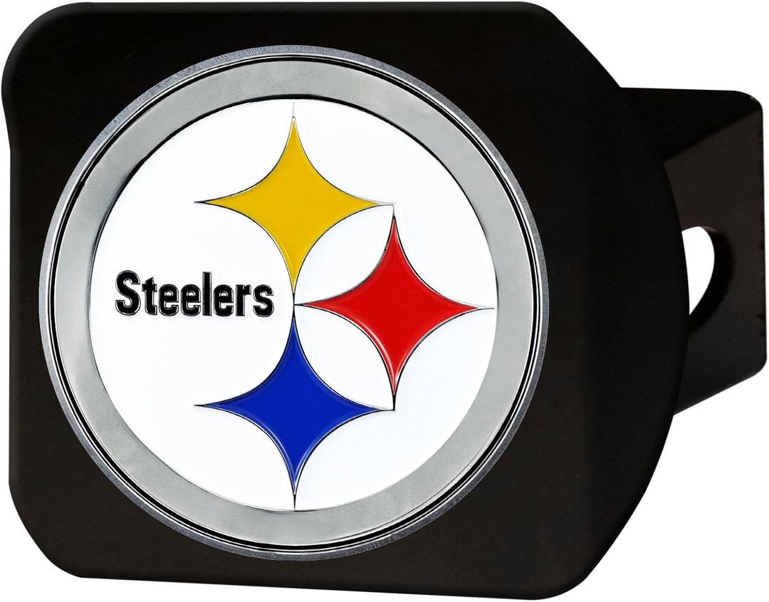 FANMATS NFL Unisex-Adult Black & Color Logo (3.4"x4", White)