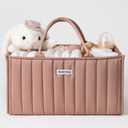 Blissful Diary Baby Diaper Caddy Organizer, Stylish Storage Basket for Newborn Essentials and Diaper Station, Gift for Baby Shower and Registry Must-Have, Blush Pink