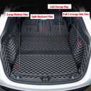Cargo Mat for Infiniti QX80/QX56 (with Center Console on The 2nd Row) 2011-2024(Non fit 2025) / Nissan Armada Full Coverage 100% Protection Trunk Mat Split-Design Black with Black Stitching