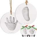 Baby Hand and Footprint Kit Girls, Boys - Personalized Baby Footprint Ornament Kit, Newborn Keepsake Gifts for New Mom, Easy to Use Handprint Makers, Cute Shower & Mother's Day Gifts (Silver Paint) (Silver Paint)