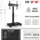 AOKCOS Rolling TV Stand for 32-65 Inch TVs, Portable Mobile TV Stand on Wheels, 8-Level Height Adjustable TV Cart with Swivel & Tilt Mount for Bedroom/Living Room/Office/Corner