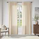 jinchan Linen Boho Curtains for Living Room Semi Sheer Curtains for Bedroom 84 Inches Long Herringbone Printed Farmhouse Drapes, Rod Pocket Window Treatment Curtain Set of 2 Panels Yellow on Linen