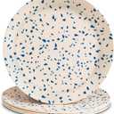 Nook Theory 4 Pack Reusable Bamboo Plates - Non-Toxic Toddler and Kids Plate, Dishwasher Safe, Not Microwavable Dinnerware (Terrablue 10")