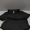 SweatyRocks Women's Short Sleeve Polo Shirt Bodysuit Ribbed Half Button Collared Leotards (X-Large, Black)