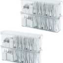 Yesesion 4 Pack Clear Cable Storage Box for Desk Drawer, Plastic Cord Organizer with Lid for Wire Ties, Electronics Accessories, Phone Charger, Art Crafts, Pencils, Marker Pen, Crayons Holder