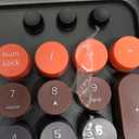 Wireless Keyboard and Mouse Combo, 104 Round Keys Cute Colorful Keyboard and Mouse with Retro Typewriter for PC/Mac/Laptop/Tablet/Computer/Windows Black Red