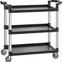 VEVOR Utility Cart, 330 lbs Load Capacity, 3-Tier Utility Plastic Cart with 360 Swivel Wheels (2 with Brakes), 31.1 x 19.3-inch Food Service Cart for Warehouse, Office, Home, Restaurant, Kitchen