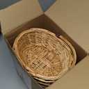 Barydat 6 Pcs Small Wicker Picnic Basket with Handle Flower Girl Baskets Oval Willow Woven Braided Gift Basket for Easter Weddings Baby Shower Home Garden Decor (Khaki,9" x 7" x 4")