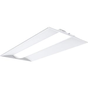 Lithonia Lighting 2x4 LED Troffer Light, Stack Switch LED Drop In Ceiling Light for Dropped Ceiling, 4000/5000/6000 Adjustable Lumens, 3500K/4000K/5000K Switchable Color Temperature, White