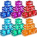 Seenelling 36 Piece 19 mm Casino Style Craps Dice Sets Acrylic and Translucent D6 Dice, Square W/Rounded Edge for Casino, Craps, Table Games and Board Games (Classic Color)