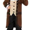 Morph Benjamin Franklin Costume Kids Colonial Founding Father Outfit for Presidents Day Celebrations (X-Large)