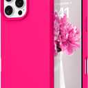 DOMAVER Case for iPhone 16 Pro Max 6.9'' Smooth Liquid Silicone Soft Gel Rubber Microfiber Lining Cushion Cover Shockproof Protective Phone Cases Compatible with iPhone 16 Pro Max - Hot Pink