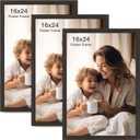 16x24 Picture Frame Set of 3, Black Wood Grain 16x24 Frames for Horizontal and Vertical Wall Mounting (3 pack, Black)