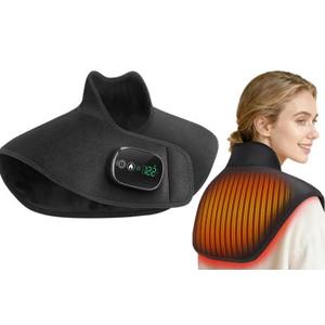 Cordless Electric Heating Shoulder Neck Pad 5 Heat Levels Hot Compress Cervical Rechargeable Warm Shawl for Office Home Use