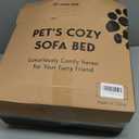 PetJett Calming Dog Beds Large Sized Dog - 36'' Round Bed, Anti-Slip & Washable Super Soft Donut Bed, Fluffy Faux Fur Anti-Anxiety Premium Comfort Pet Bed, Fits Dogs up to 80 lbs - Bright Grey