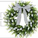 24" Boxwood Wreath for Front Door, Spring Wreaths for Wall Window Porch Home Farmhouse St Patricks Day Indoor Outdoor Decoration,Suitable DIY Wreath for All Season