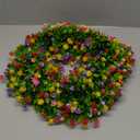 Spring Summer Wreaths for Front Door Farmhouse Colorful Cottage Artificial Eucalyptus Wreath Sping Door Wreath Flower Wreath Summer Wreath for All Season Welcome Sign Farmhouse Home Decor (19.7IN) (18.5in)