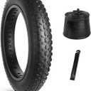 Hycline Fat Bike Tires Set: 20x4.0/26x4.0 Inch Folding Replacement MTB Fat Tires, All-Terrain High-Density Bicycle Tires with Inner Tubes and Tire Levers for Urban Street or Trail Riding
