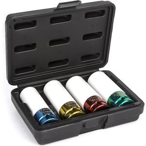 Titan 21095 4-Piece 1/2-Inch Drive Non-marring Impact Deep Lug Nut Socket Set
