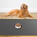 48" x 32" XXXL Largest Pet Food Mat, Silicone Dog Mats for Food and Water, Nonslip Pet Feeding Mats for Floors,Dog Cat Bowl Mat with Raised Edges, Dark Gray