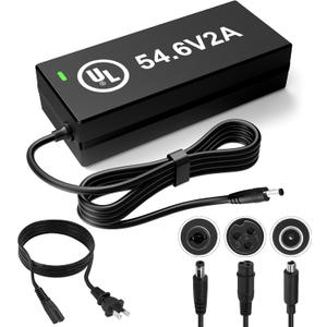 Hyleton 48V Lithium Battery Charger  UL Certified 54.6V 2A Fast Charger for Electric Bike, with Auto Shutoff, Intelligent Temperature Control & Fire-Resistant Case