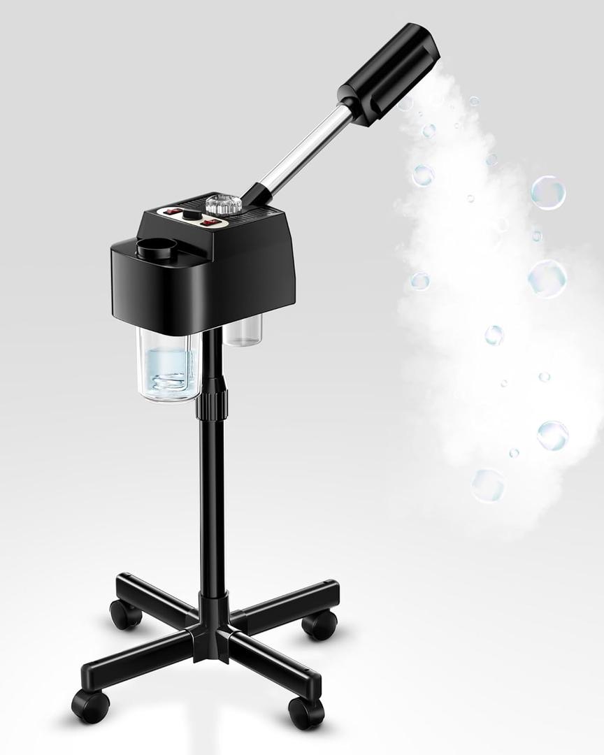 Facial Steamer Professional, Facial Steamer on Wheels for Home Spa, Steamer for Face with Time Setting, Face Steamer for Facial Deep Cleaning(53inch)