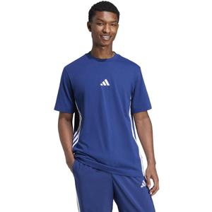 adidas Men's Essentials Single Jersey 3-Stripes T-Shirt (X-Large Tall, Dark Blue/White)