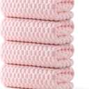 REDKISS 4 Pack Pink Microfiber Bath Towels - Extra Large Waffle Towels Set for Bathroom, Super Absorbent Towel Set of 4 Lagre, Quick Dry Bathroom Towel for Spa, Gym,Travel, Lint Free, Ultra Soft
