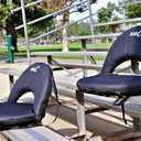 Nice C Stadium Seats, Floor Chairs, Bleacher Chairs, 10-Position Reclining Waterproof Cushion, Ultralight, Foldable, Extra Thick Padding, with Shoulder Strap & Net Pocket (Set of 1 Black)